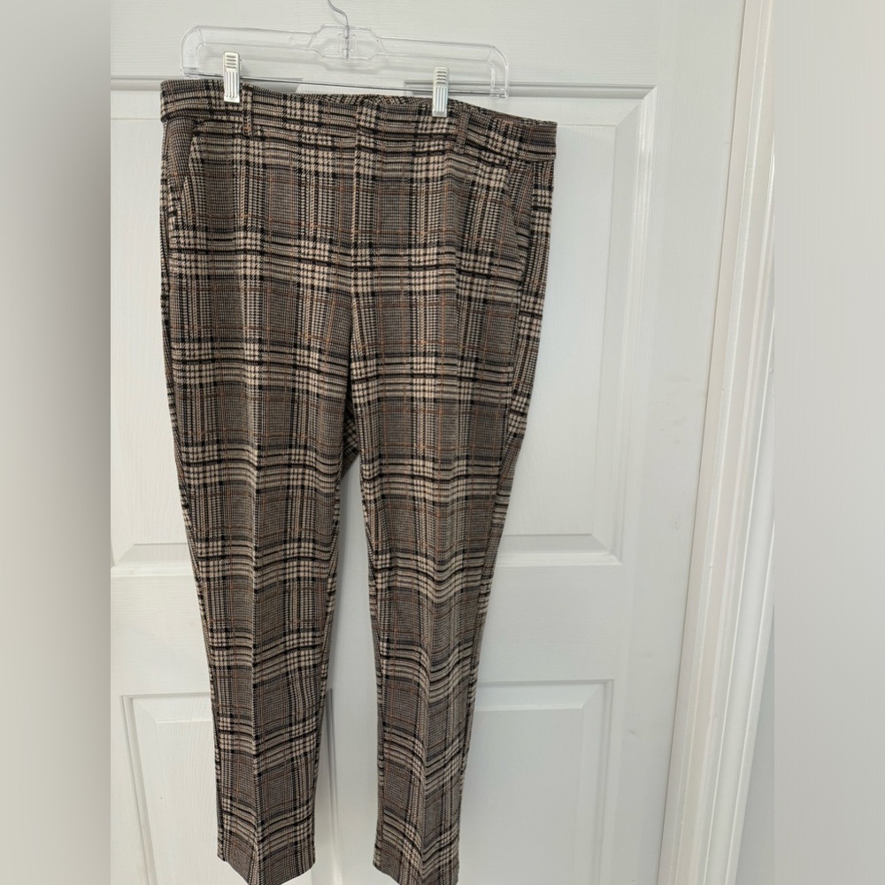 Liverpool Brown Plaid Pants size 12